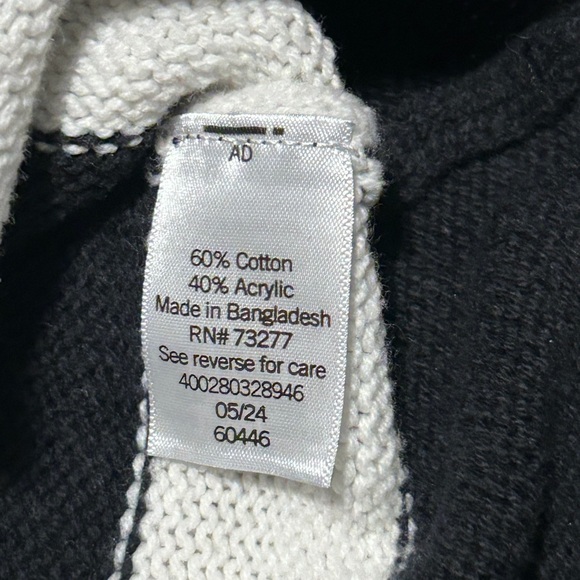 Sonoma Black and White Striped Women's Sweater - Picture 5 of 5